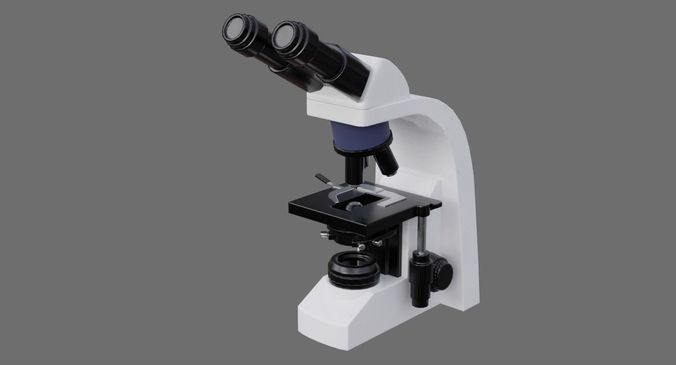 Microscope 1A Low-poly 3D model