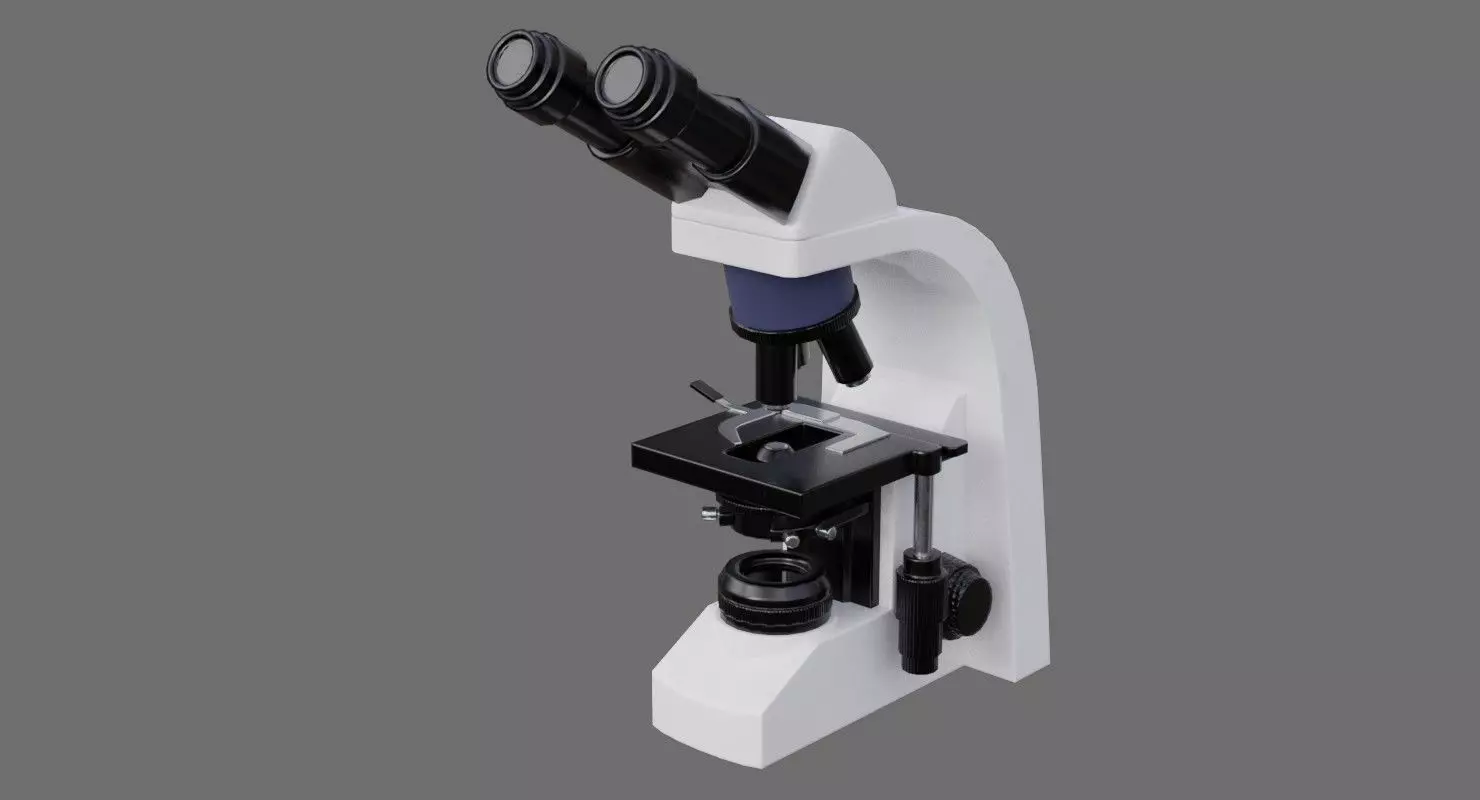 Microscope 1A Low-poly 3D model_0