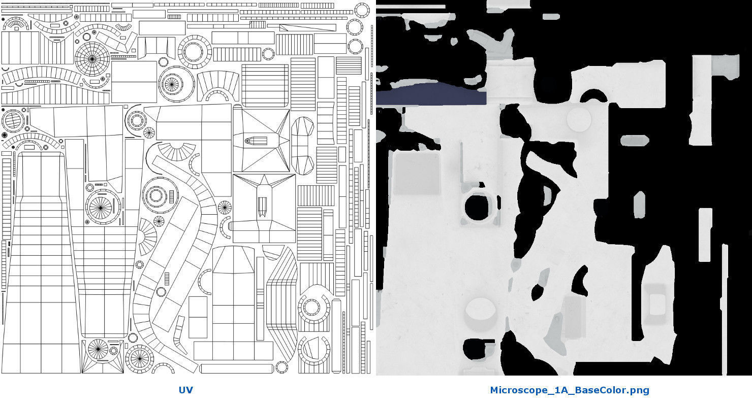 Microscope 1A Low-poly 3D model_6
