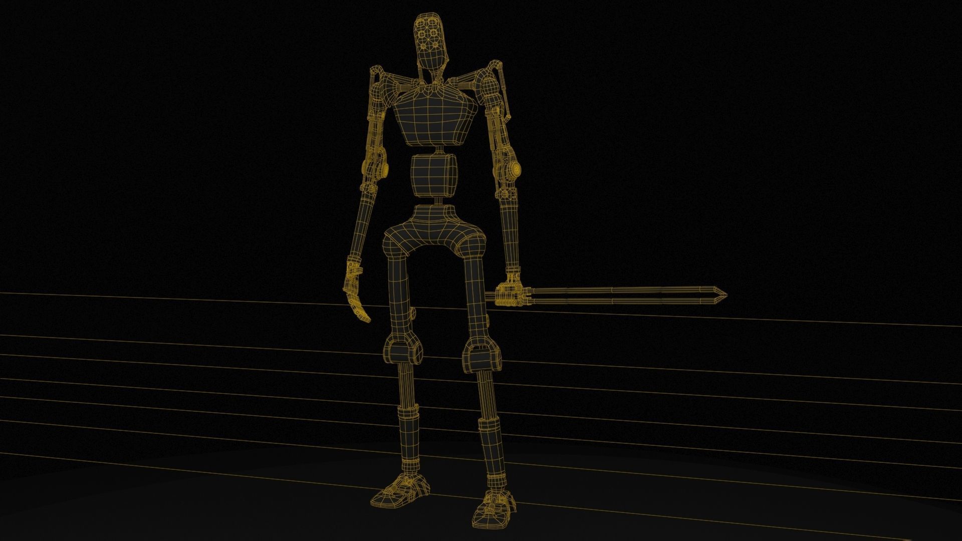 Rigged Synth Character Free 3D model_9