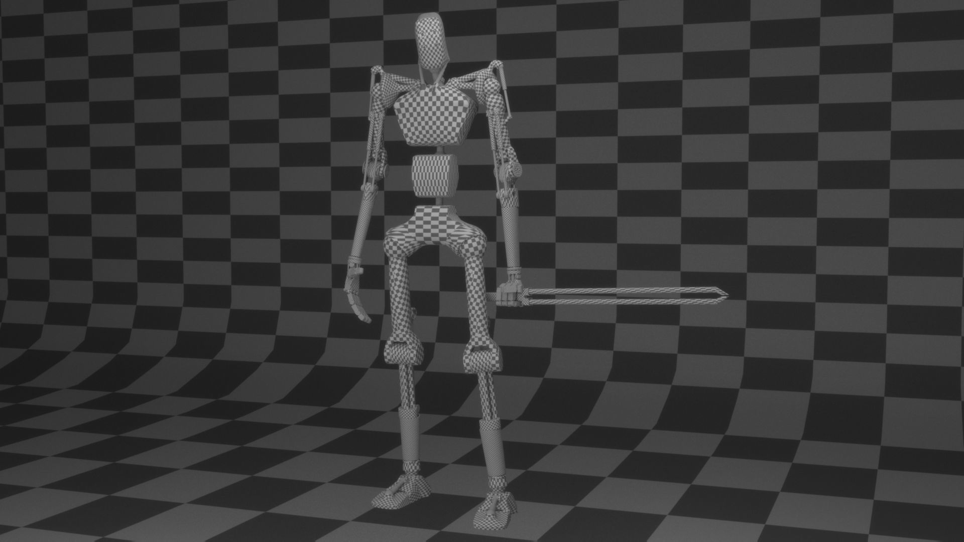 Rigged Synth Character Free 3D model_10