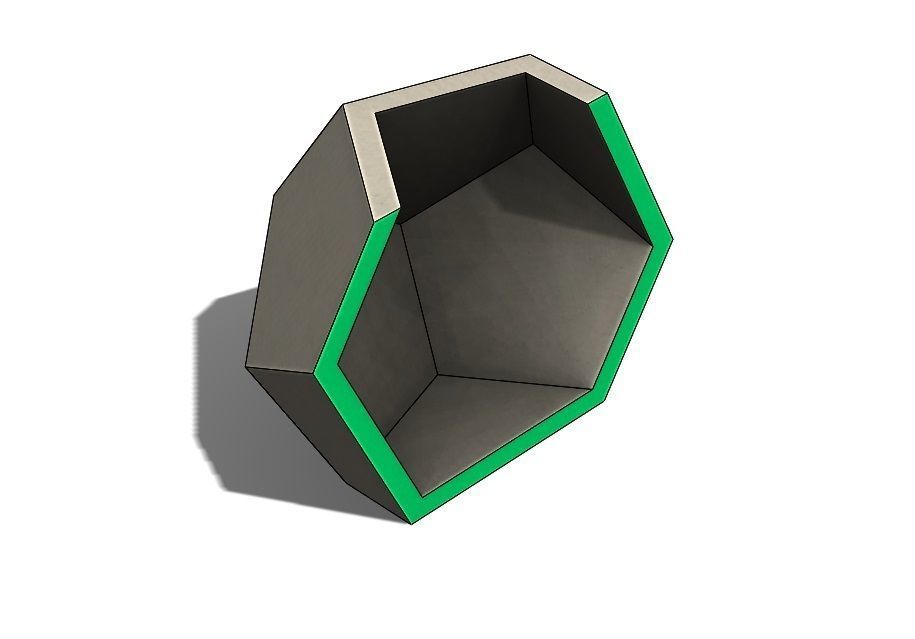 Concrete Vase Dodecahedron Low Poly 3D print model_3