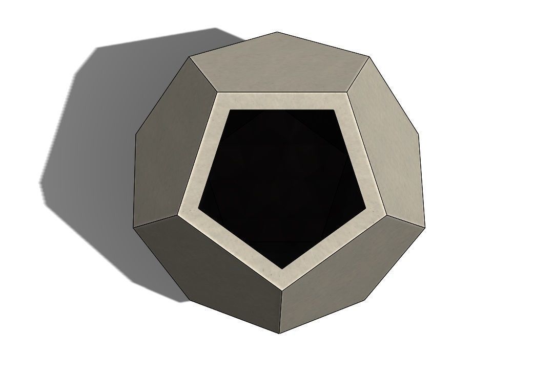 Concrete Vase Dodecahedron Low Poly 3D print model_2