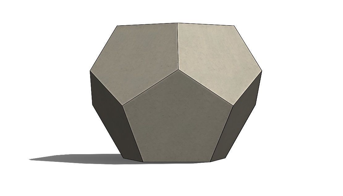 Concrete Vase Dodecahedron Low Poly 3D print model_1