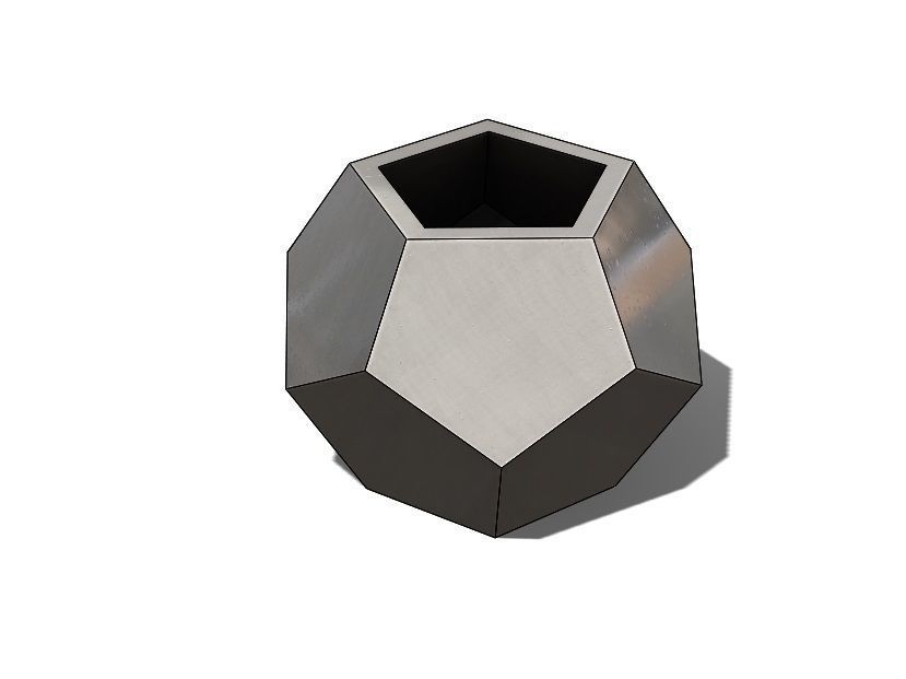 Concrete Vase Dodecahedron Low Poly 3D print model_4