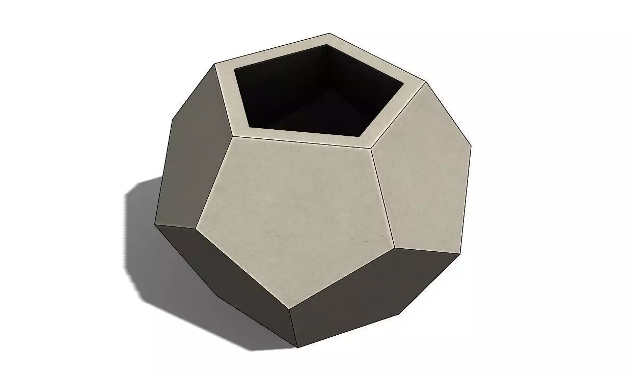 Concrete Vase Dodecahedron Low Poly 3D print model_0