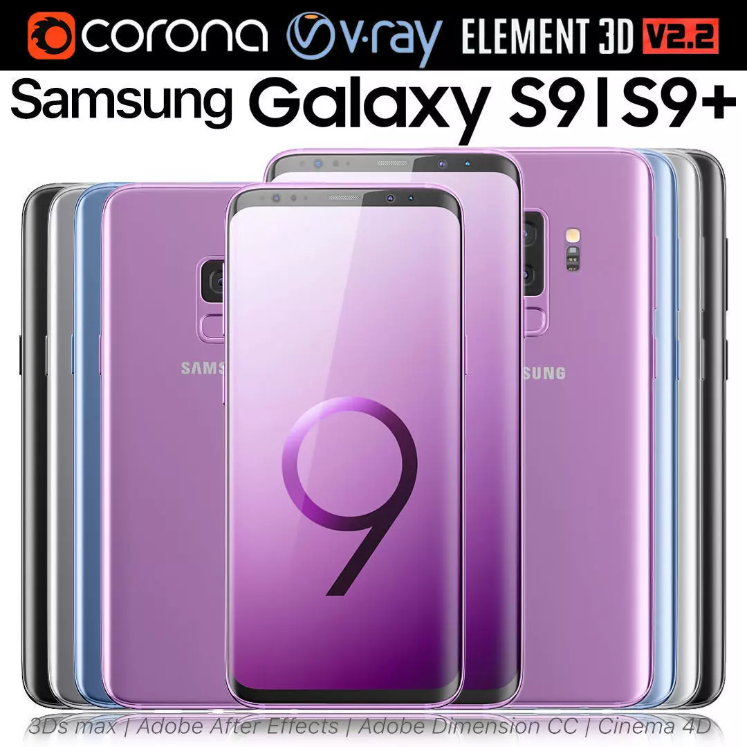Samsung Galaxy S9 and S9 PLUS ALL Colors 3D model