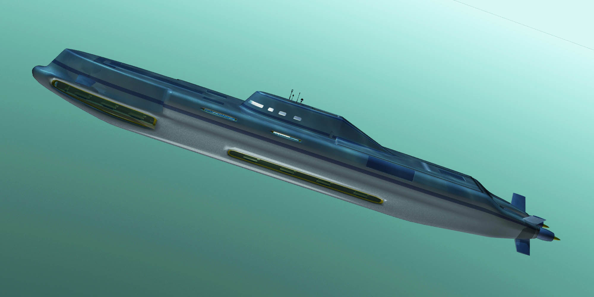 Migaloo submersible yacht Low-poly 3D model_5