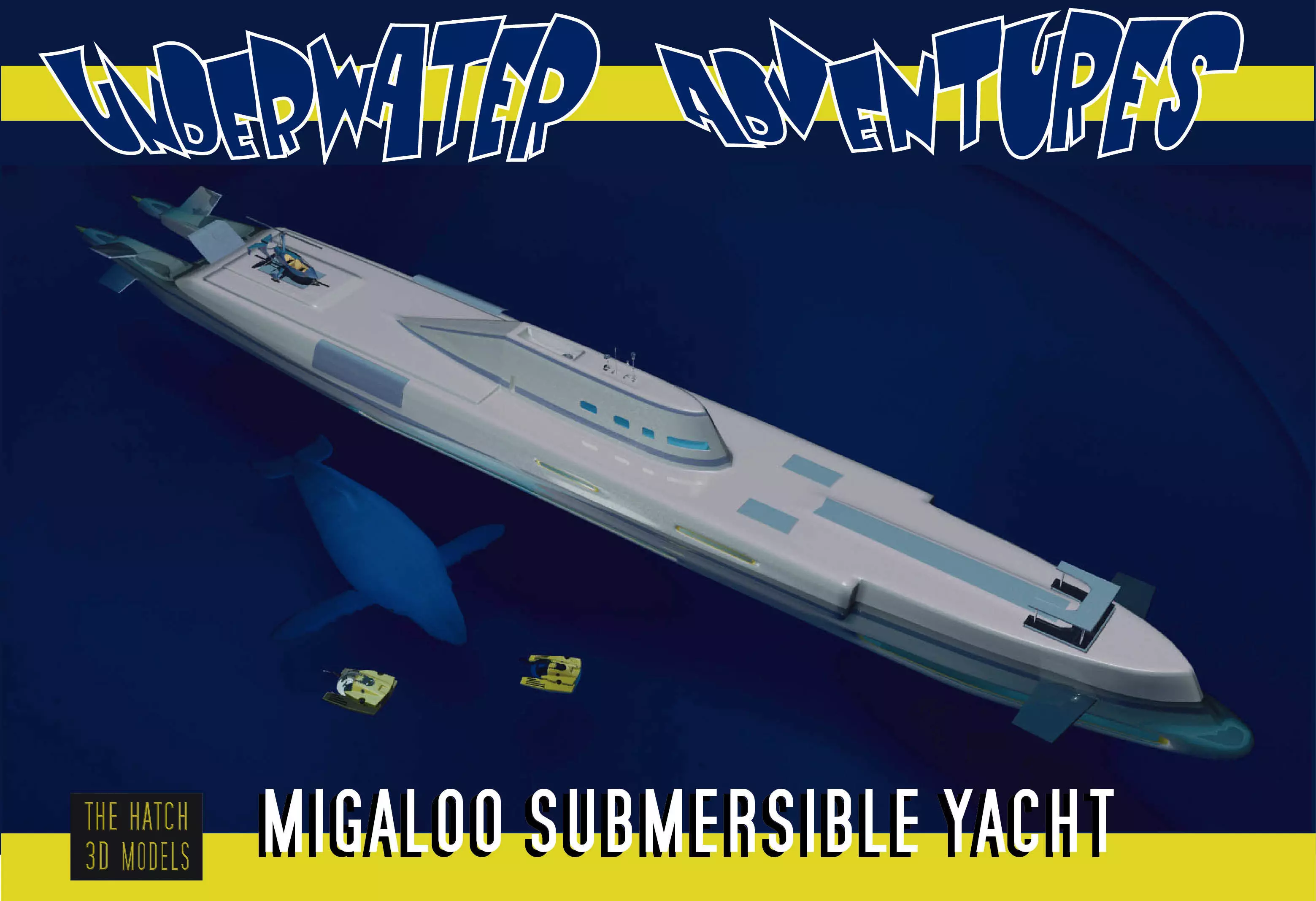 Migaloo submersible yacht Low-poly 3D model_0