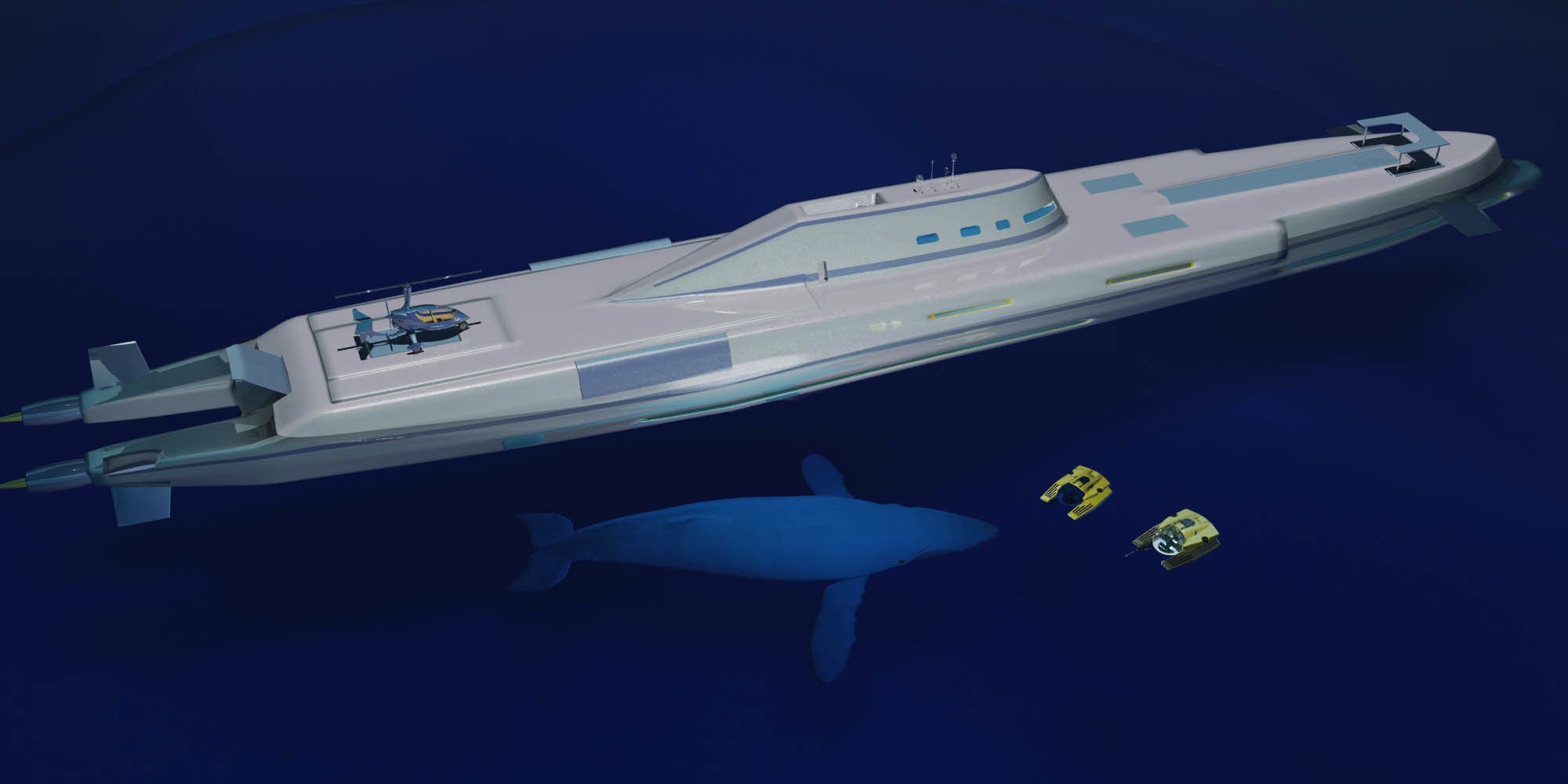 Migaloo submersible yacht Low-poly 3D model_11