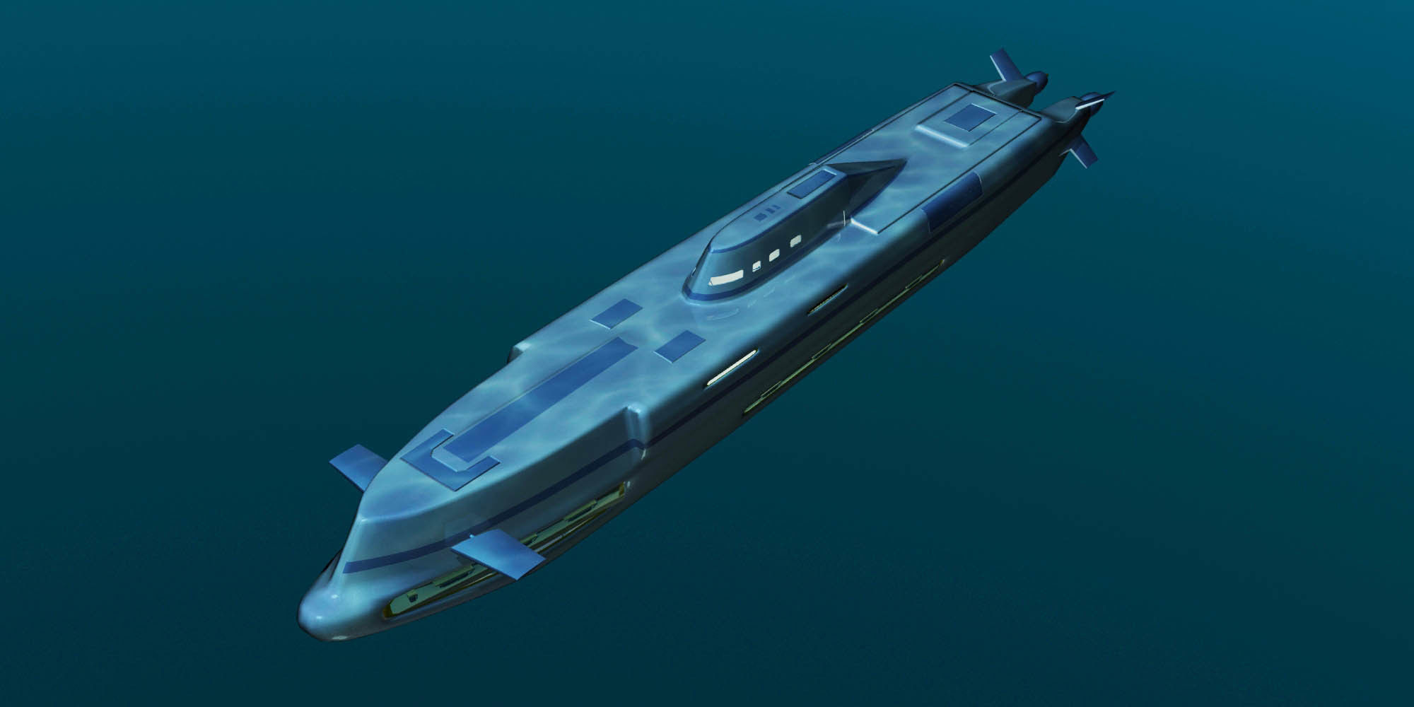 Migaloo submersible yacht Low-poly 3D model_1