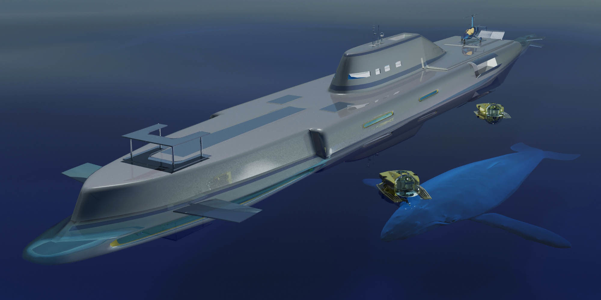 Migaloo submersible yacht Low-poly 3D model_10