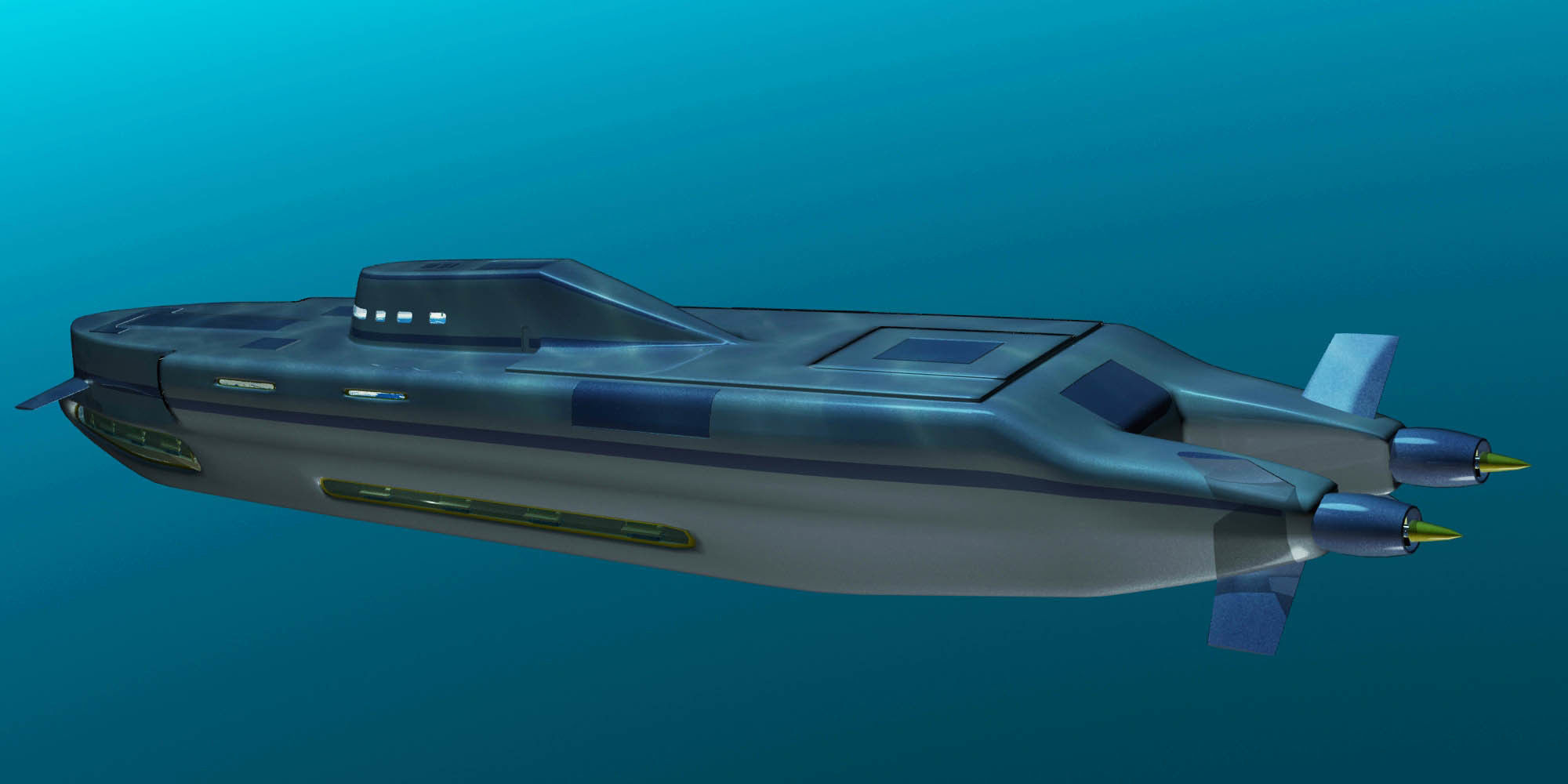 Migaloo submersible yacht Low-poly 3D model_3