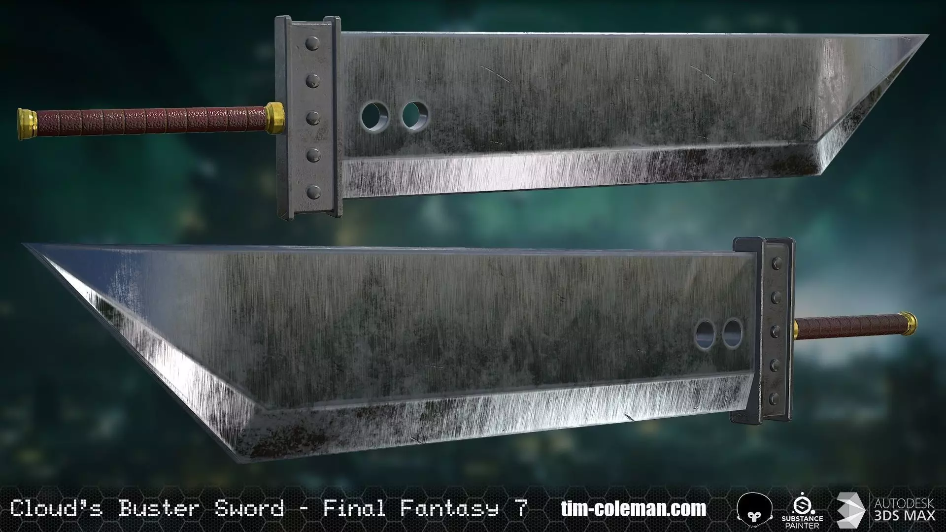 Cloud Strife - Buster Sword - Final Fantasy VII Low-poly 3D model
