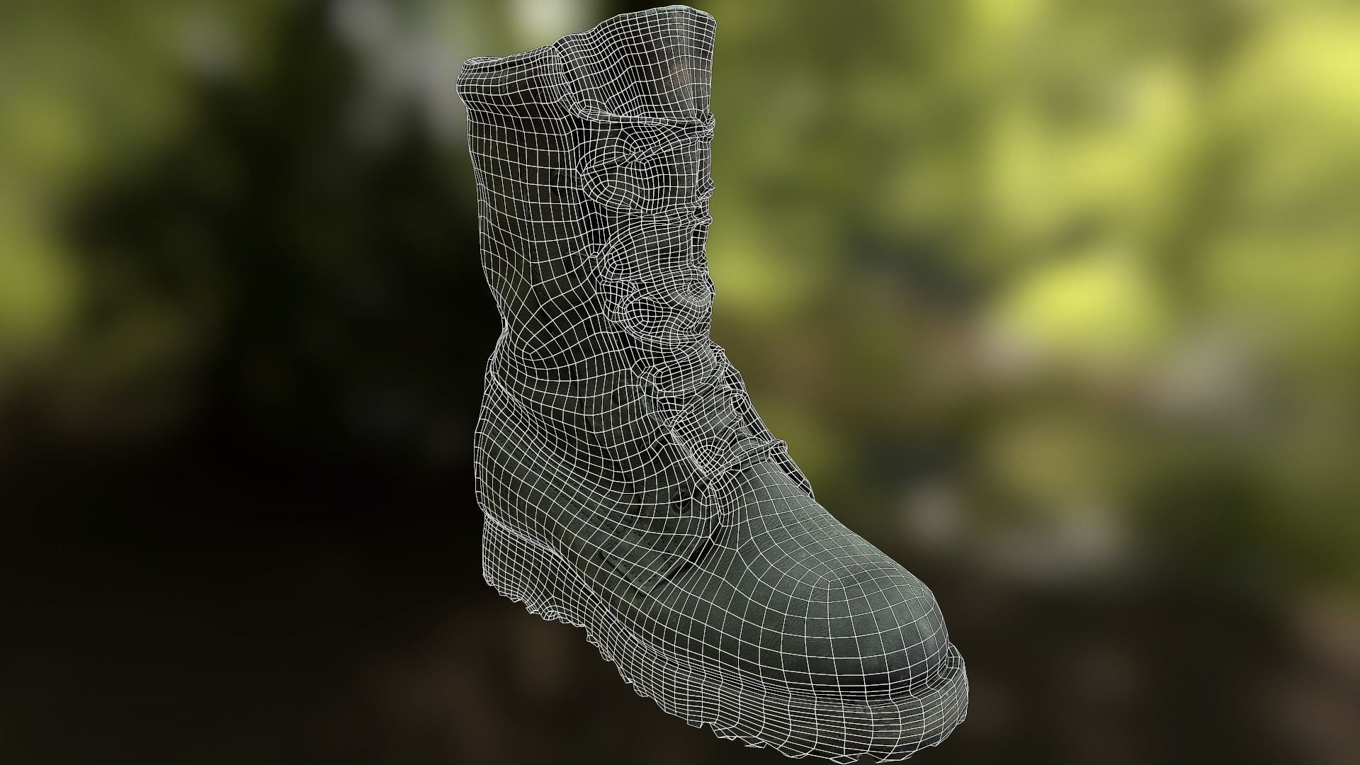 Military boot low poly 3D model Low-poly 3D model_7