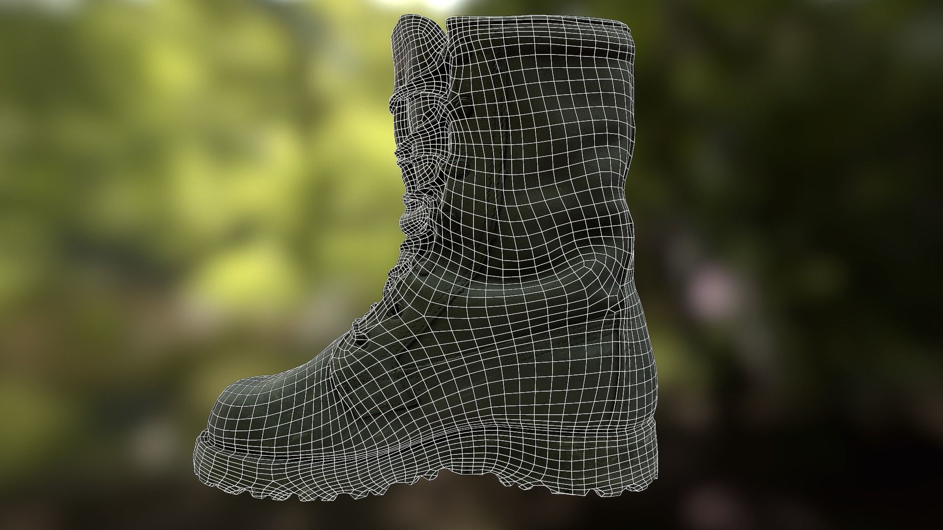 Military boot low poly 3D model Low-poly 3D model_11