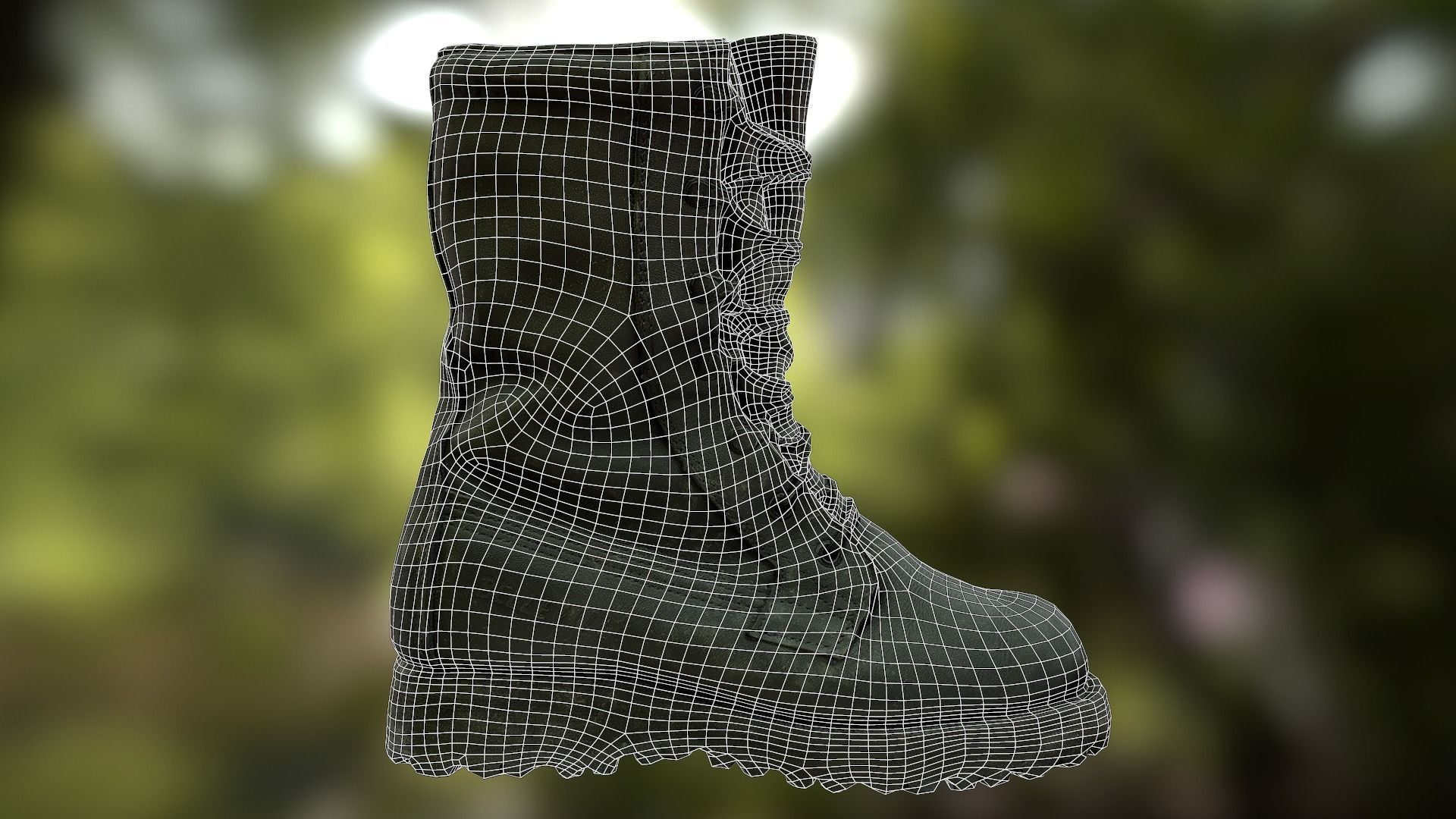 Military boot low poly 3D model Low-poly 3D model_10