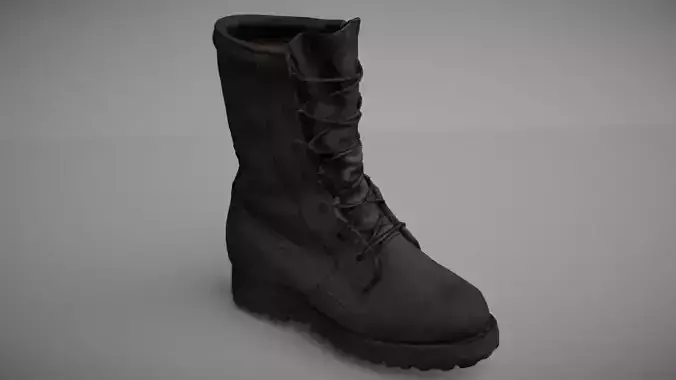 Military boot low poly 3D model Low-poly 3D model