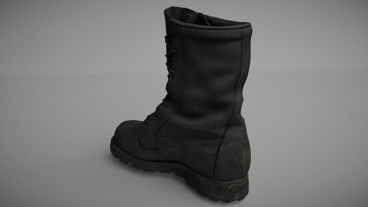 Military boot low poly 3D model Low-poly 3D model_3