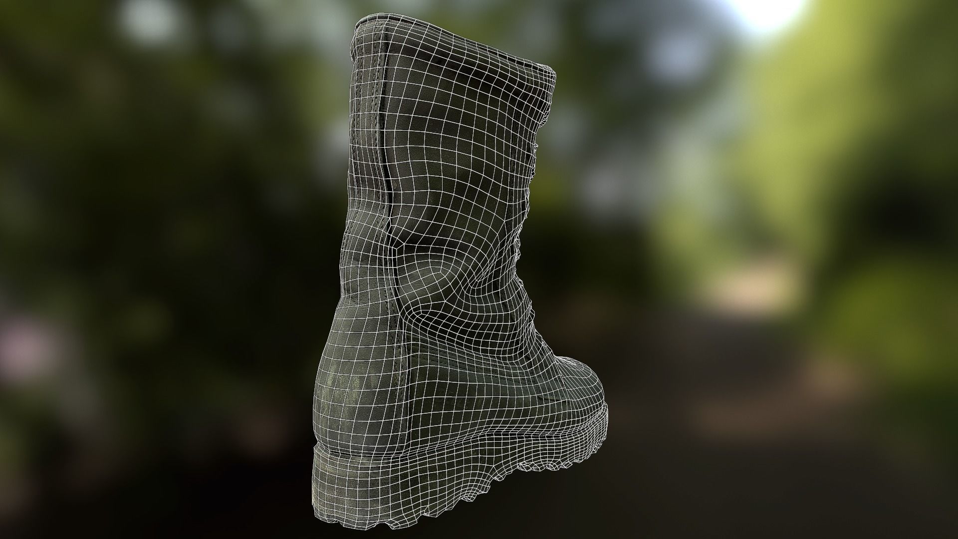Military boot low poly 3D model Low-poly 3D model_8