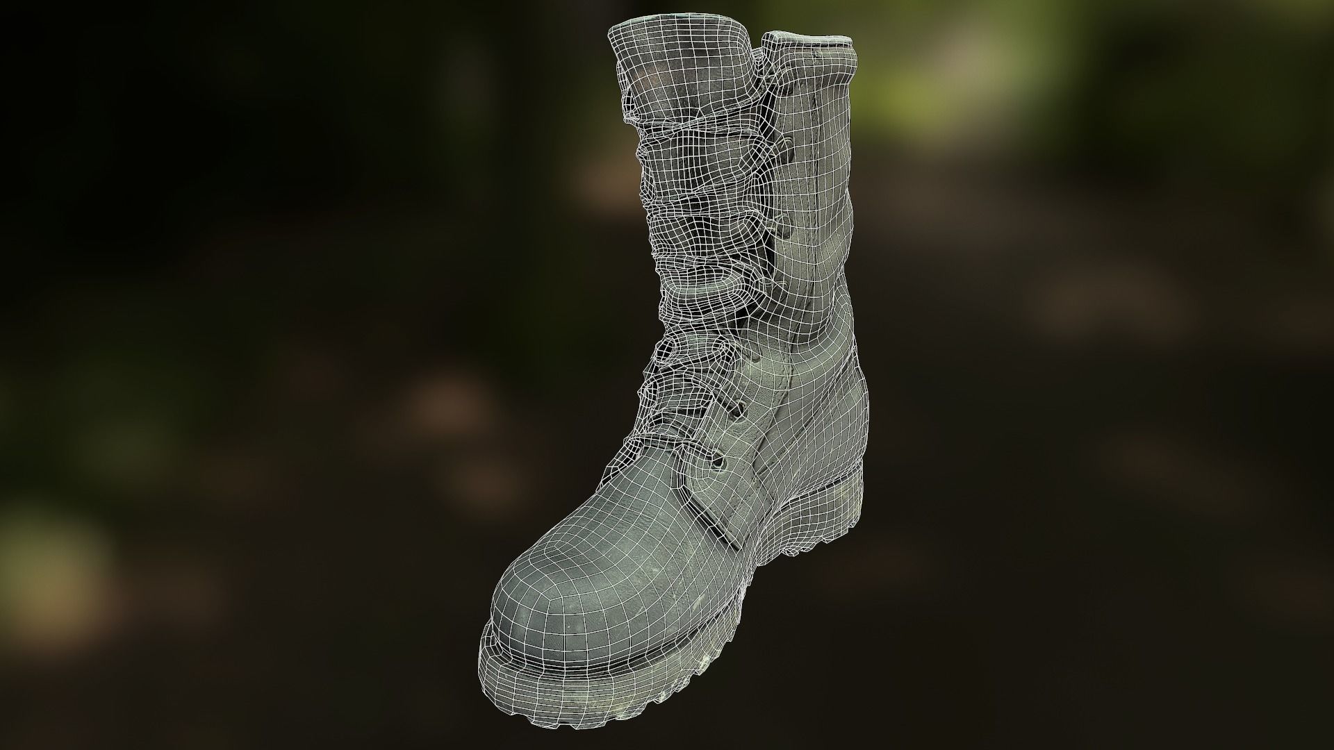 Military boot low poly 3D model Low-poly 3D model_6