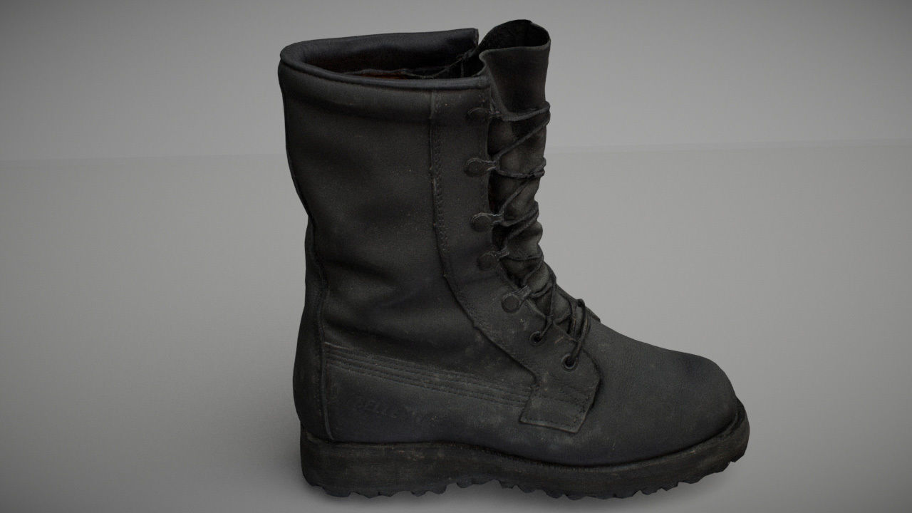 Military boot low poly 3D model Low-poly 3D model_4