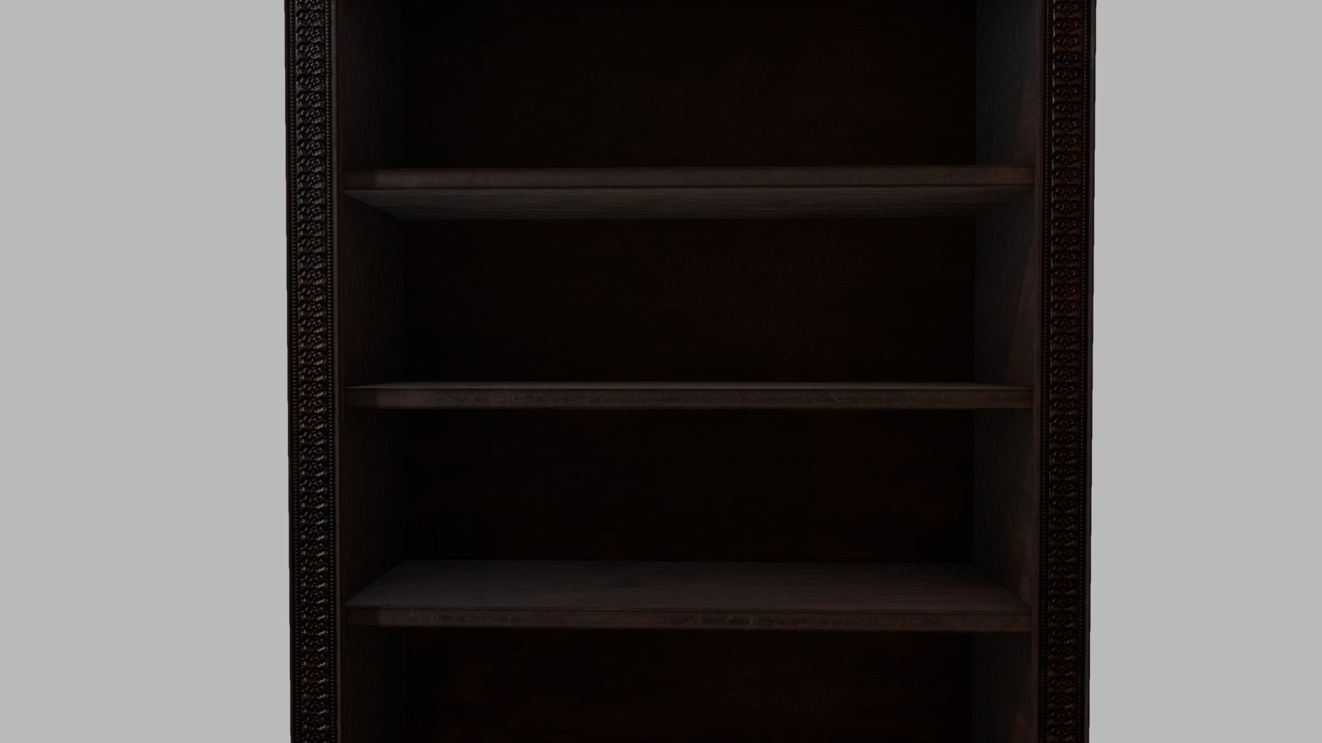 Oak Carved Bookcases Low-poly 3D model_6