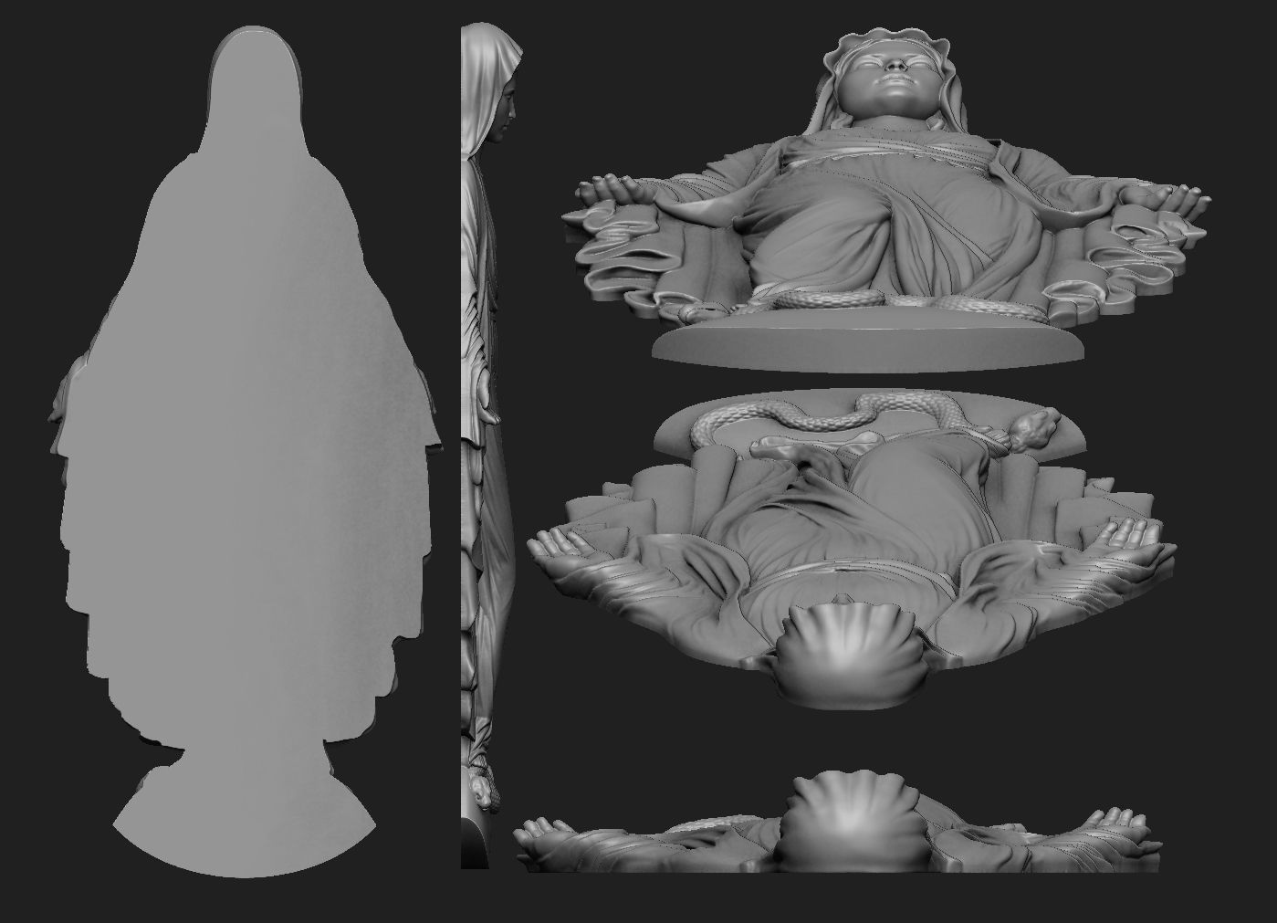 Virgin Mary Full Figure Pendant 3D print model_4