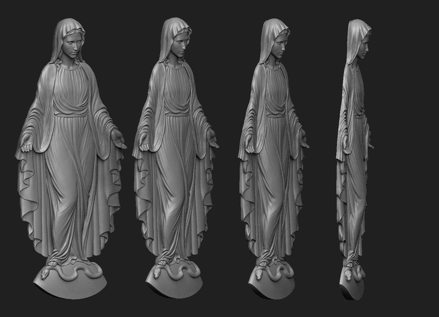 Virgin Mary Full Figure Pendant 3D print model_1