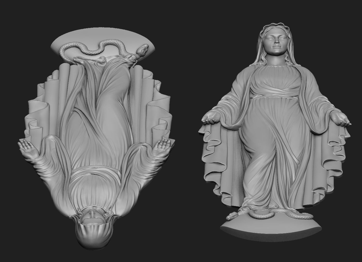 Virgin Mary Full Figure Pendant 3D print model_3