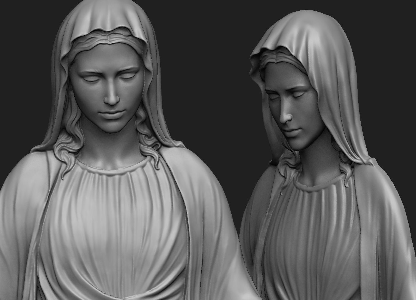 Virgin Mary Full Figure Pendant 3D print model_5