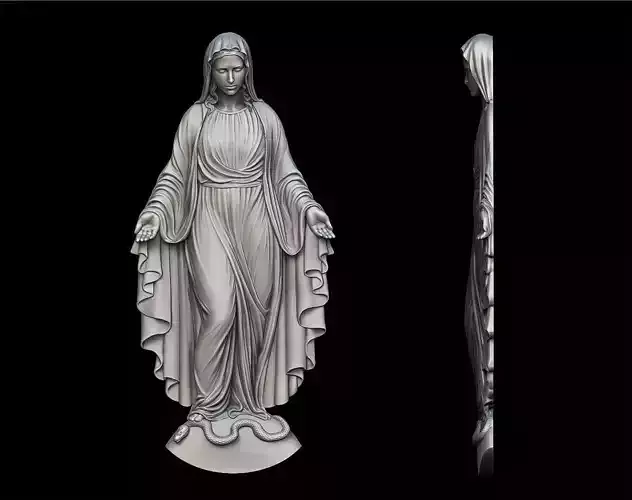 Virgin Mary Full Figure Pendant 3D print model
