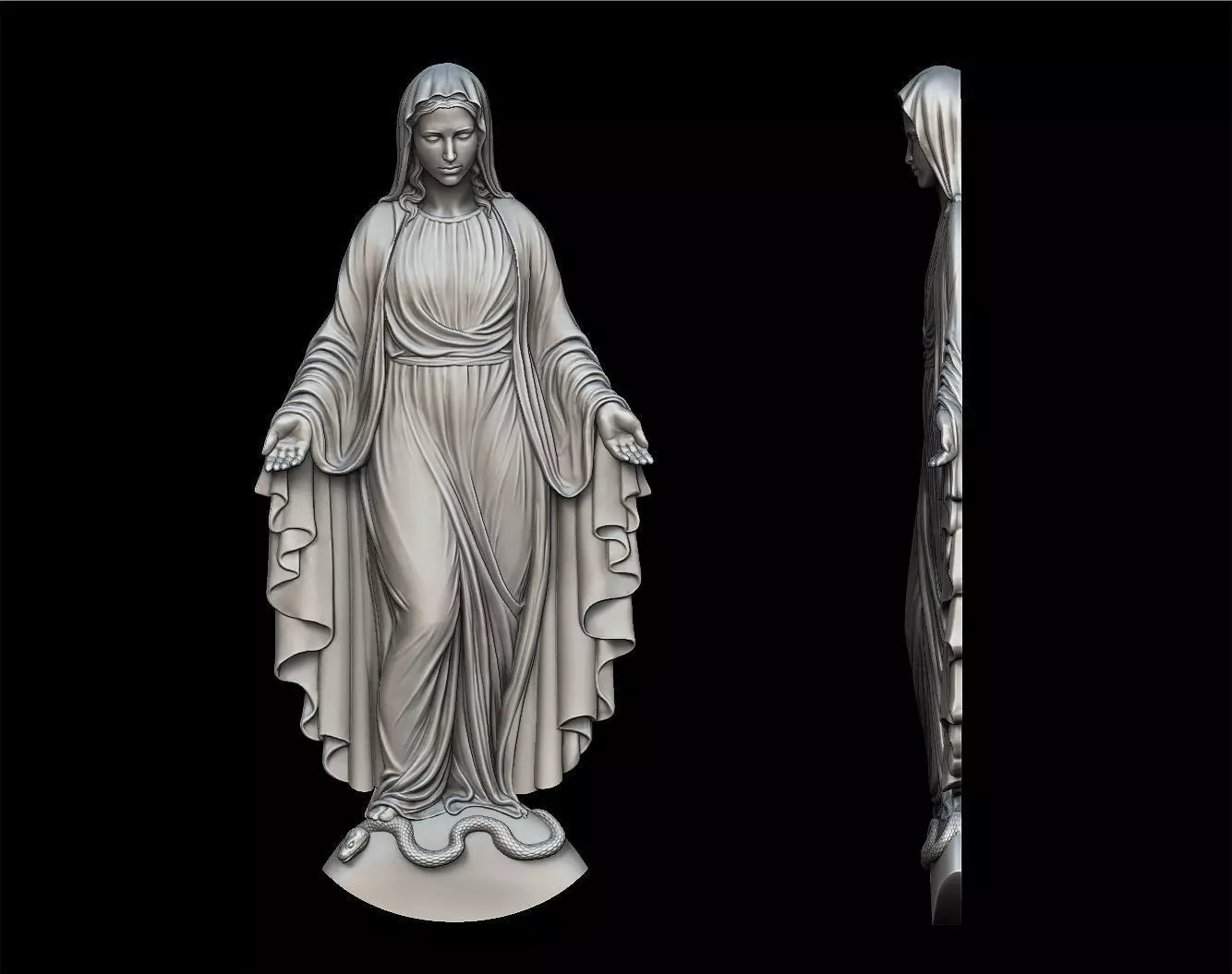 Virgin Mary Full Figure Pendant 3D print model_0