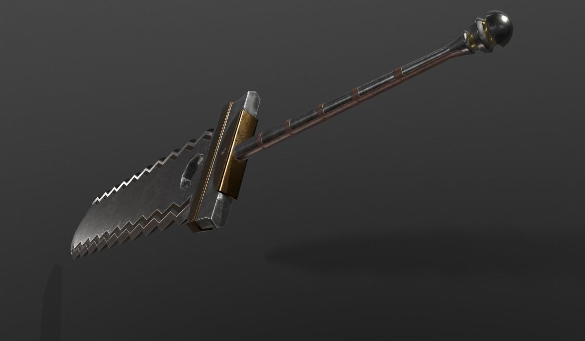 Greatsword fantasy Low-poly 3D model_2