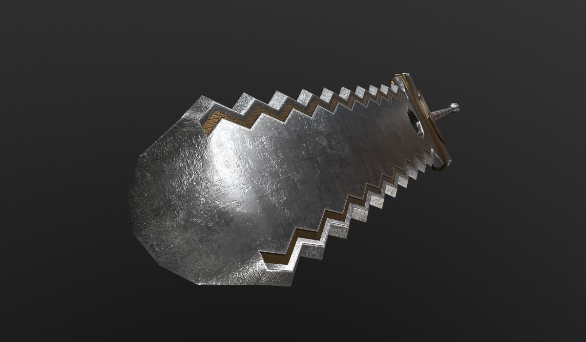 Greatsword fantasy Low-poly 3D model_3