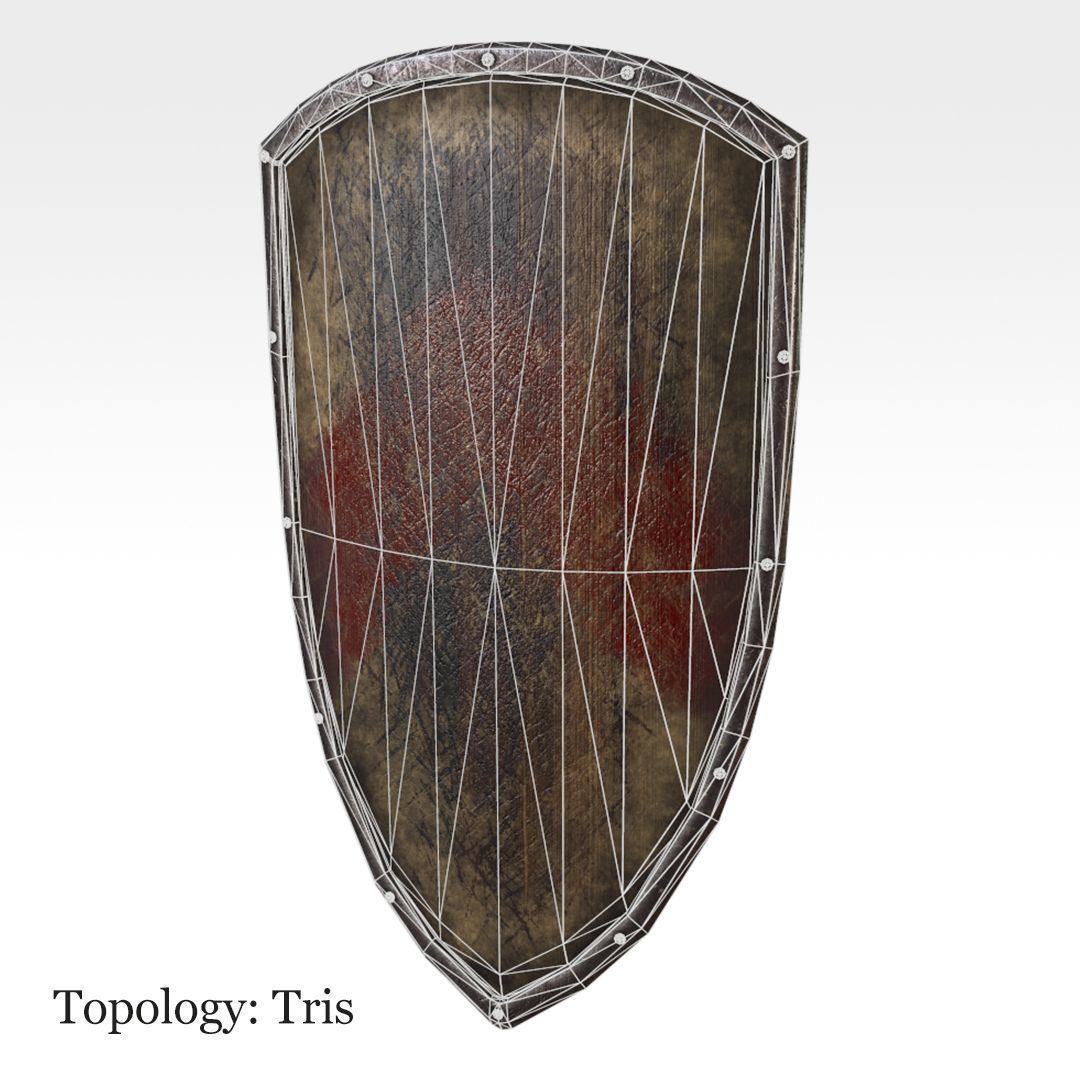 Heater Shield Low-poly 3D model_7
