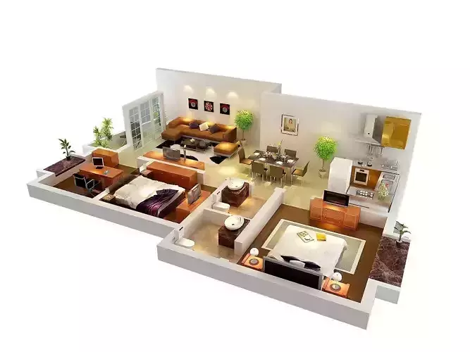 EGYPT two bedroom apartment floor plan