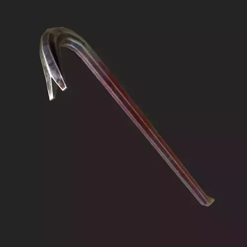 Crowbar metal hook Low-poly 3D model