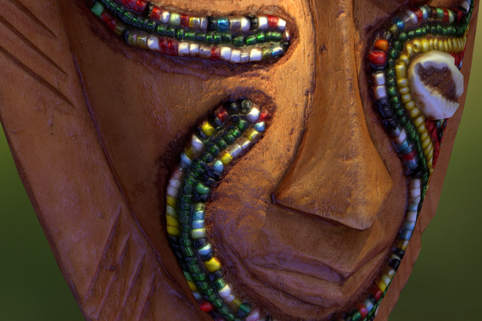 African Tribal Mask Low-poly 3D model_3