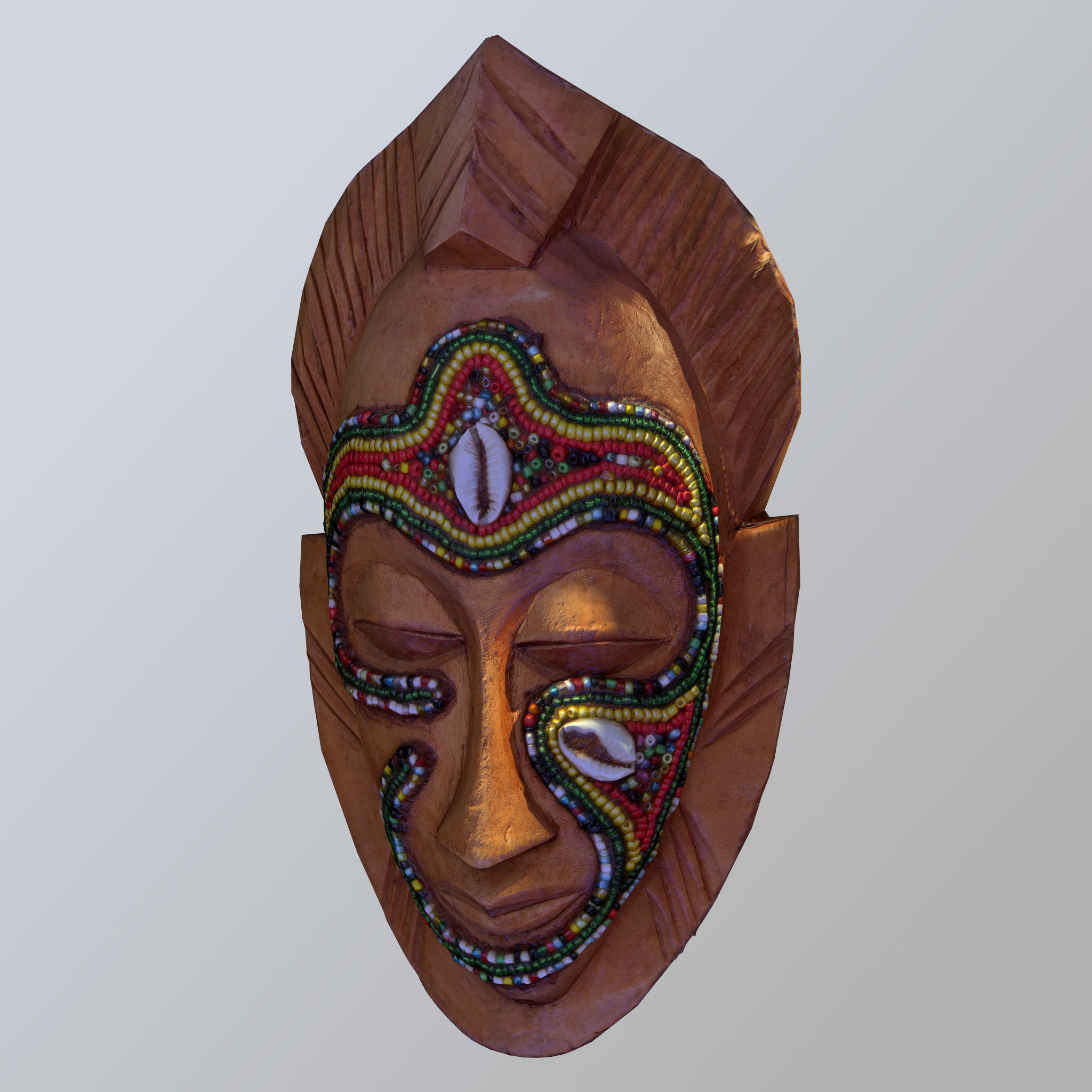 African Tribal Mask Low-poly 3D model_11