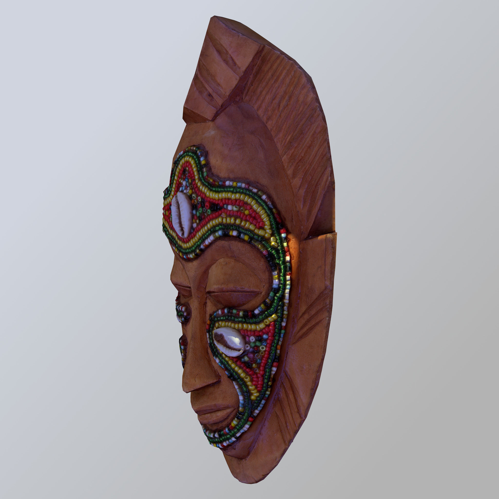 African Tribal Mask Low-poly 3D model_12
