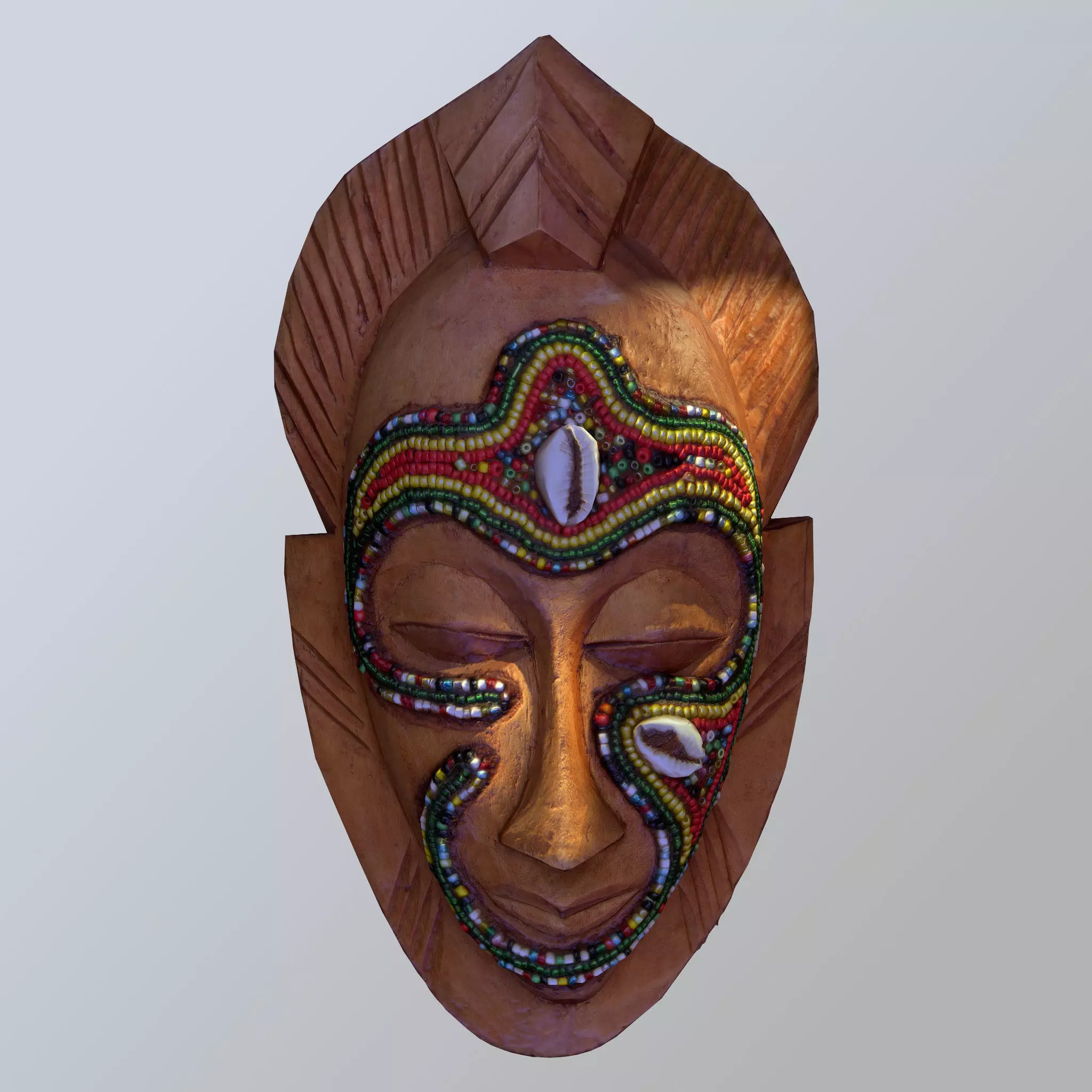 African Tribal Mask Low-poly 3D model_0