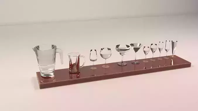 set glass collection of glasses and pitcher