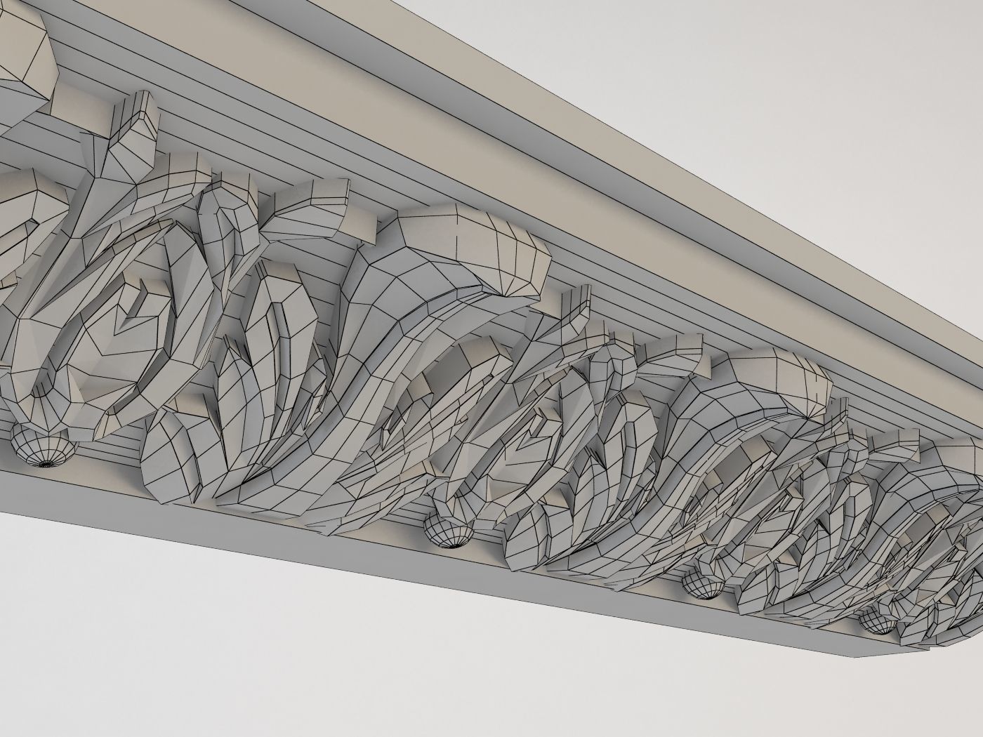 cornice ornately carved crown molding 3D print model_1