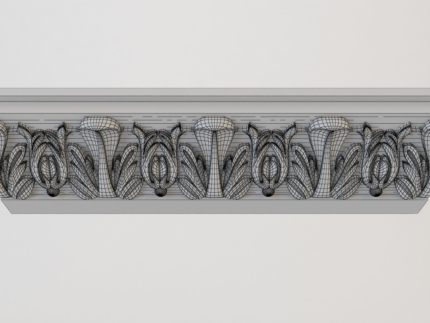 cornice ornately carved crown molding 3D print model_7