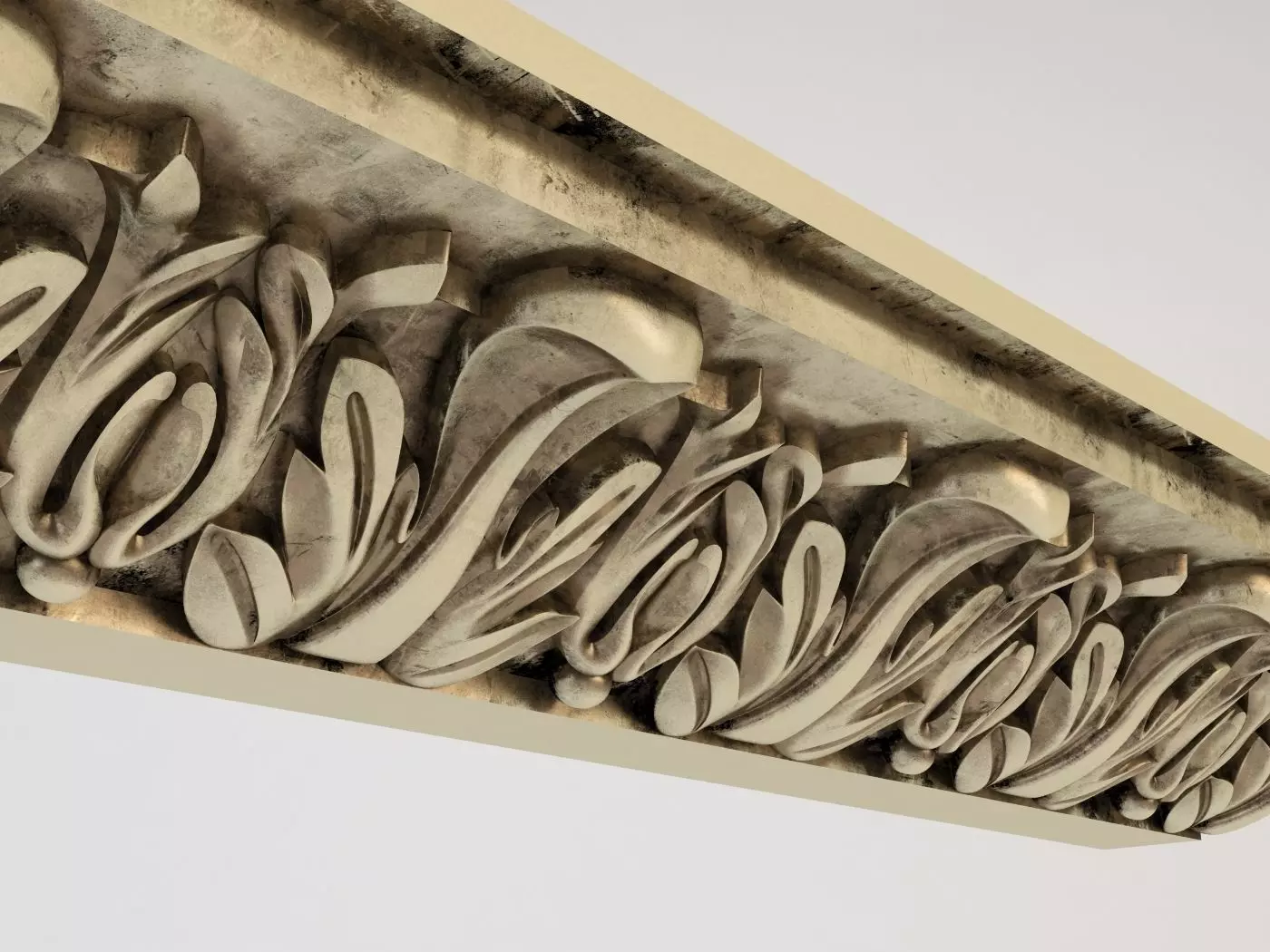 cornice ornately carved crown molding 3D print model_0