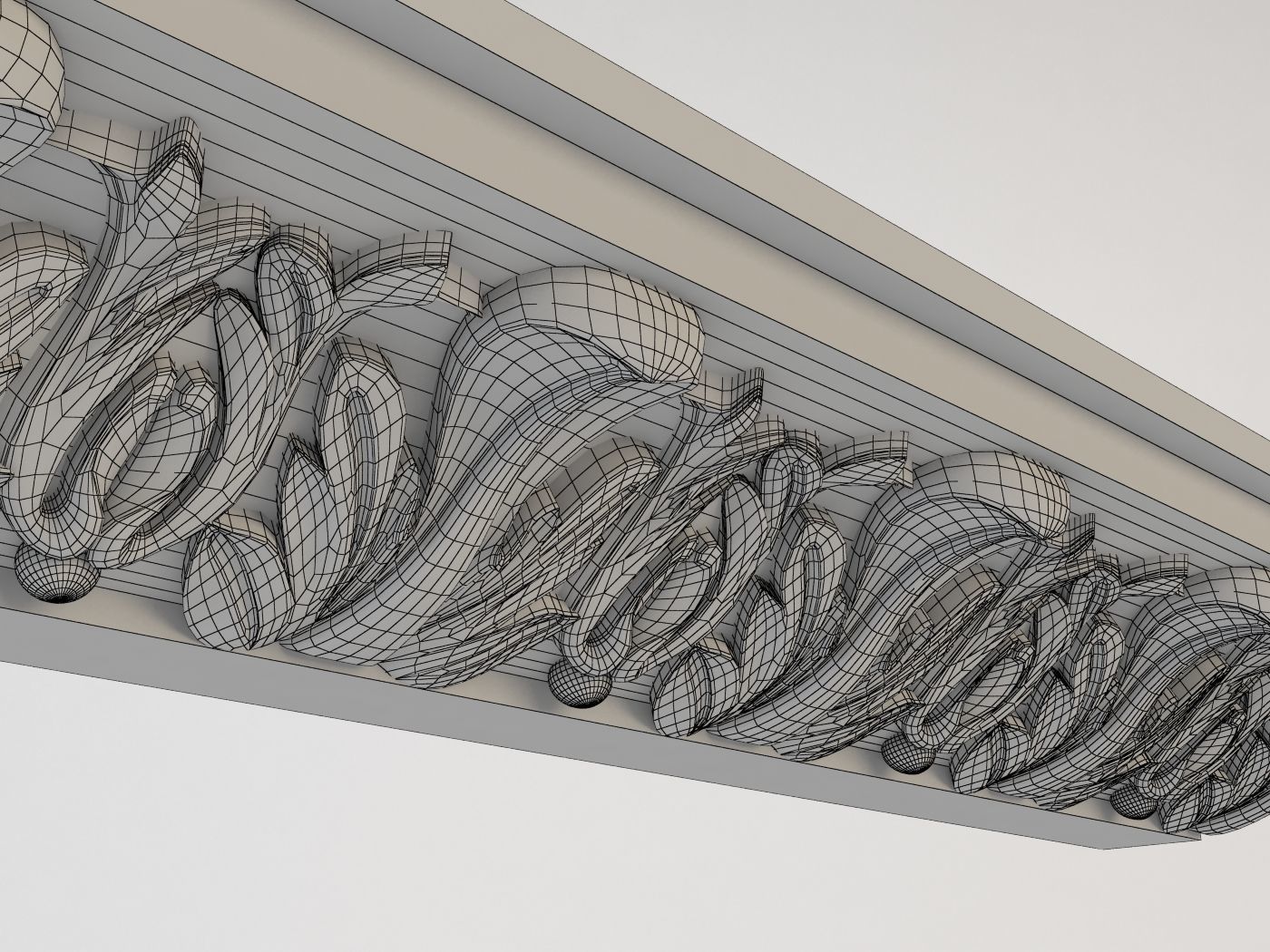 cornice ornately carved crown molding 3D print model_2