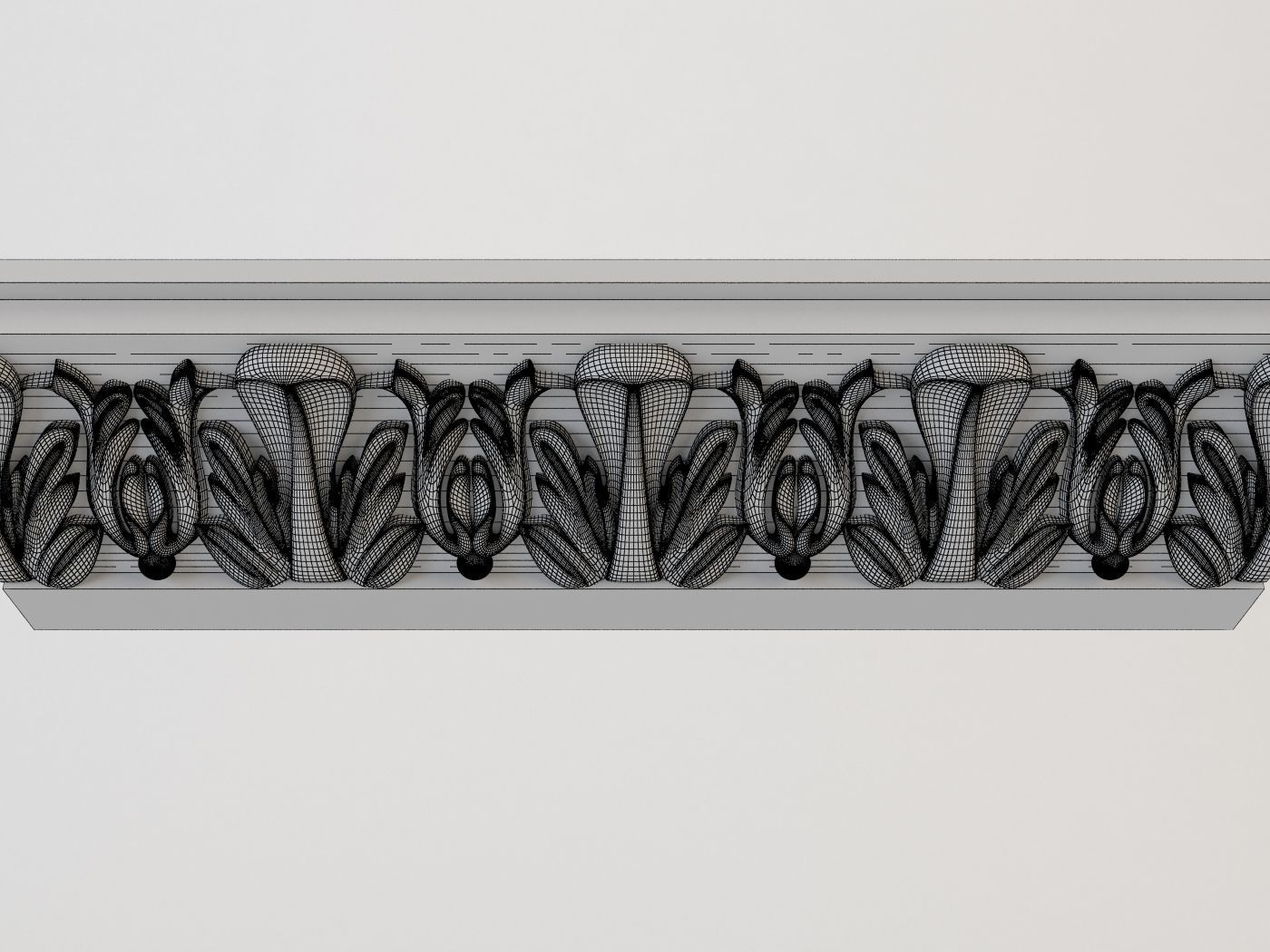 cornice ornately carved crown molding 3D print model_6