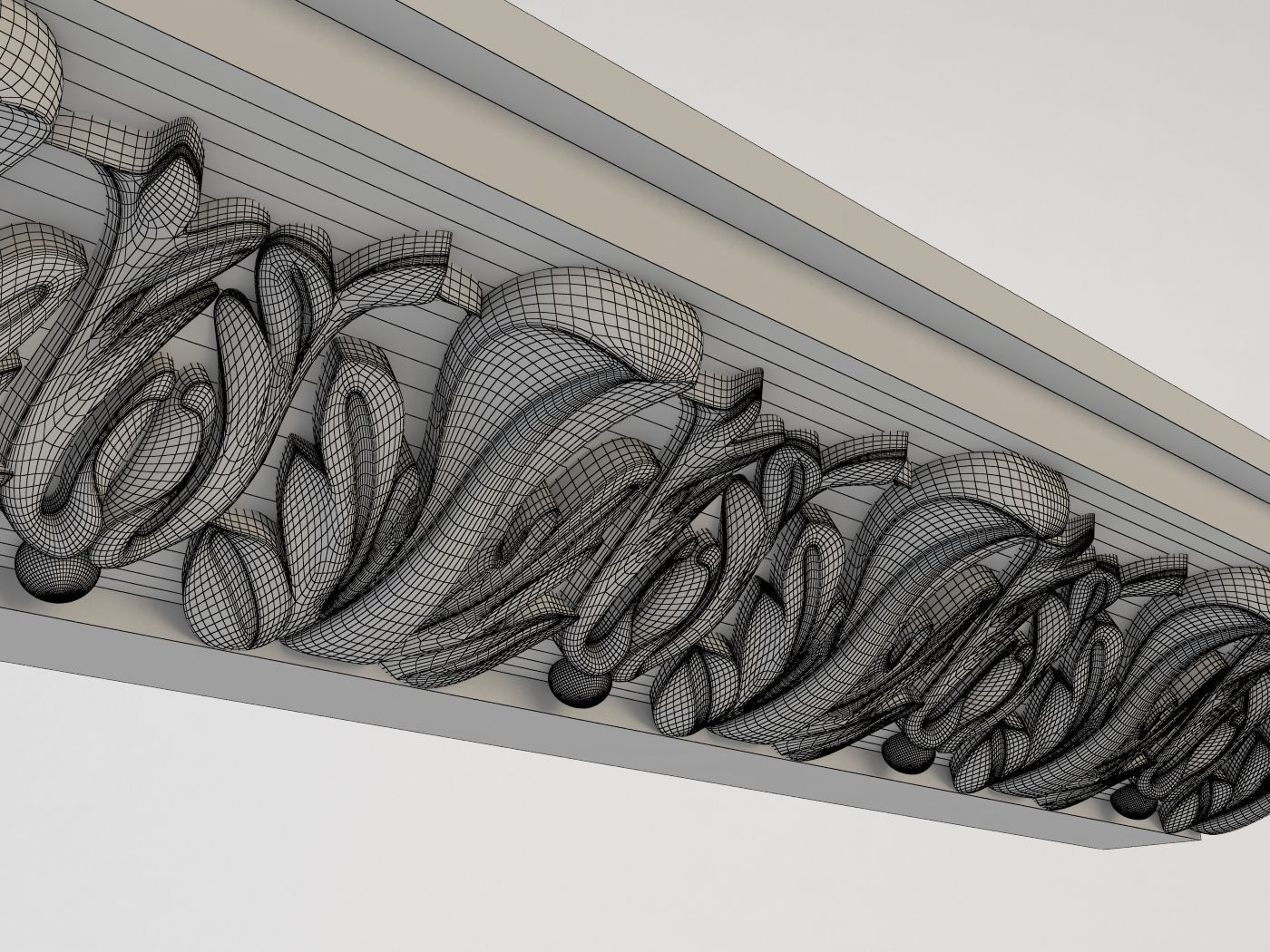 cornice ornately carved crown molding 3D print model_4