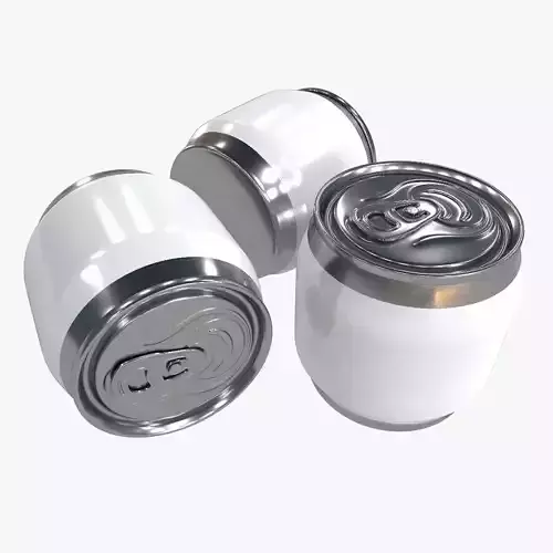 Can 3d model three cans Low-poly 3D model